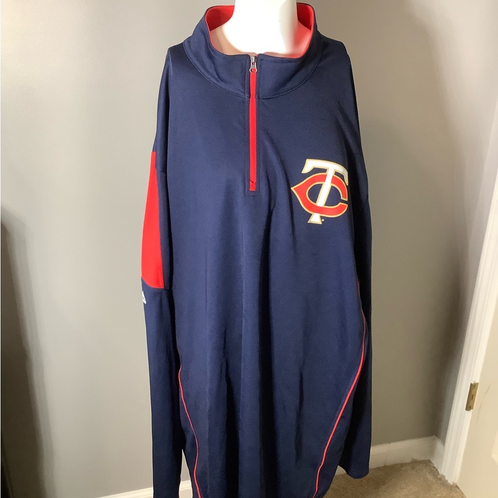 Men’s XXL Minnesota Twins Majestic Cool Base 1/4 Zip Long Sleeve Shirt